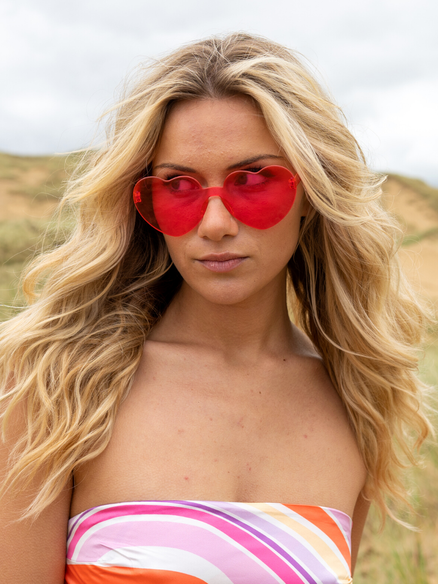 Pink heart sunglasses