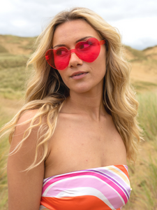 Pink heart sunglasses