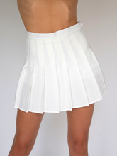 Load image into Gallery viewer, white pleated tennis skirt with shorts underneath
